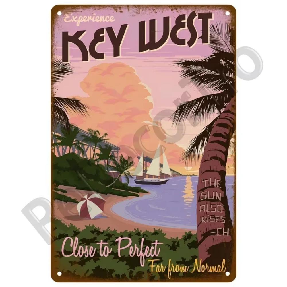 1PC Transform Your Space This Summer: 1PC Exquisite Vintage Metal Plaque, Perfect for Coastal Decor In Homes, Beach Bars & More