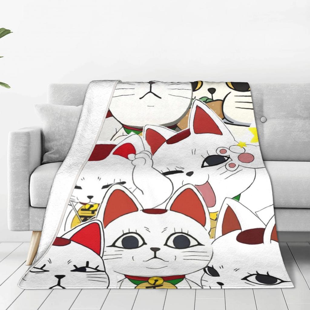 Turbo Granny Cat Flannel Blankets Spring Soft Throw Blanket for Children Bedroom Aesthetic Bedspread Sofa Bed Cover