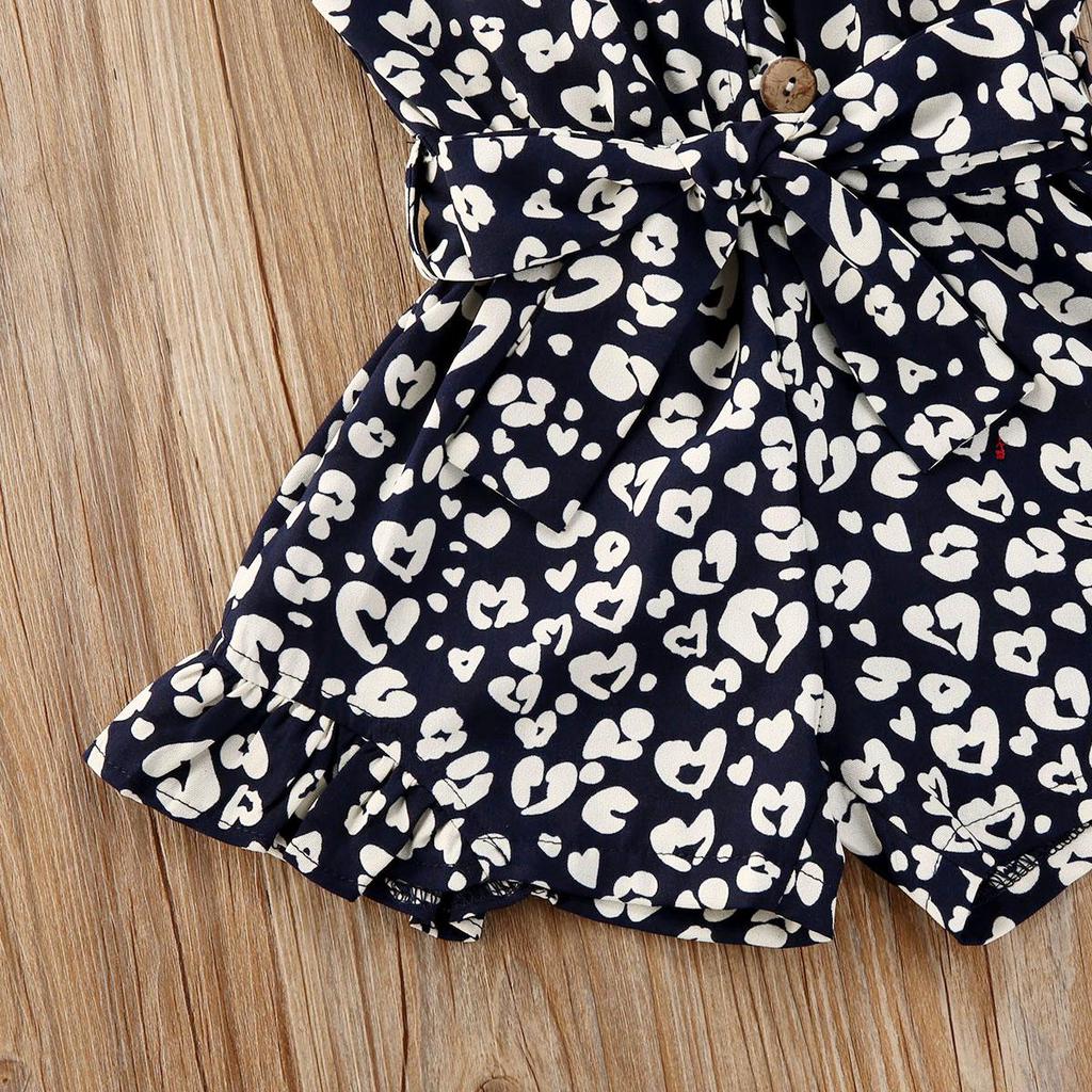 Летняя одежда для малышей, шорты на подтяжках для маленьких девочек, детский комбинезон без рукавов с леопардовым принтом, брюки на бретельках