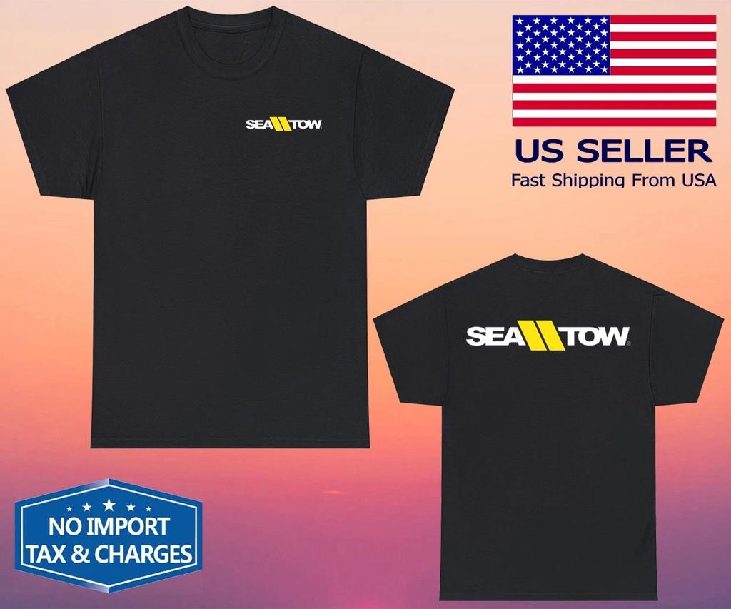 Sea Tow Boat Towing Boats Racing Black Size S-5XL