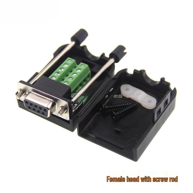DB9 Male-Female Solderless Serial Port Cable Adapter with Shell — RS232/485 Terminal Plug