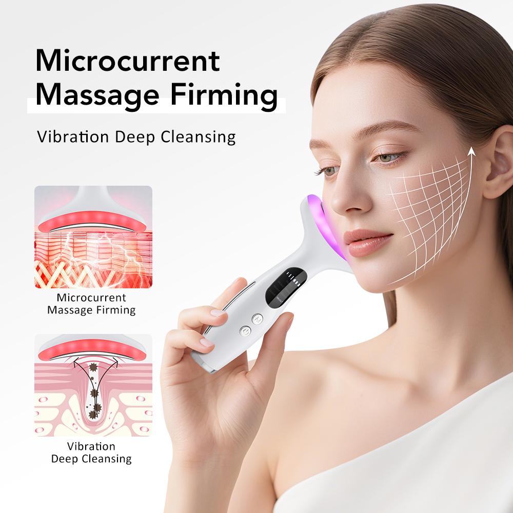 7 Colors LED Face Neck Massager EMS Face Sculpting Tool Skin Rejuvenation Device Facial Lifting Beauty Machine Skin Care Tools