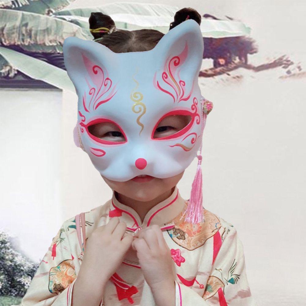 Реквизит Половина лица с колокольчиками Маски Кицунэ Светящиеся маски Костюм Вечеринка Маска Кошка Маска Косплей Реквизит
