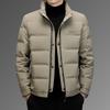 Мужская куртка-пуховик с воротником-стойкой, повседневная простая куртка-пуховик, теплая куртка