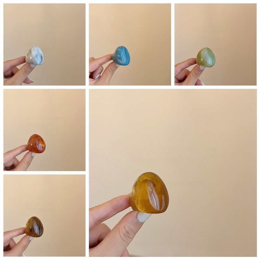 Кольцо из прозрачной смолы цвета Мелард, шарм, неровное кольцо, креативное акриловое геометрическое кольцо, для девушек