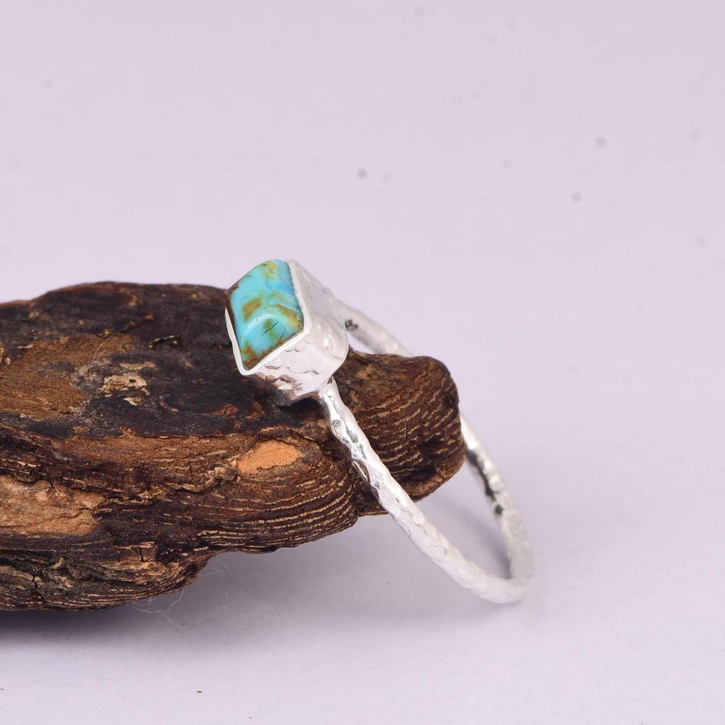 Натуральное кольцо с бирюзой Кингман, кольцо-band из стерлингового серебра 925 пробы, ювелирное изделие для женщин, особый подарок для нее, для любви, влюбленности и подруг.