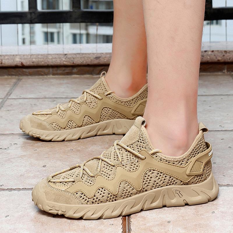 Мужская летняя обувь с отверстиями, сетчатая обувь, новая дышащая универсальная повседневная обувь, модная обувь с сетчатой поверхностью