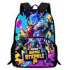 15 Inch Fortnite Cartoon Backpack Unisex for Boys Girls with Front Pocket Lightweight Student School Bookbag Large Capacity