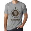 Мужская винтажная футболка Футболка с рисунком No Wrong Way Democracy Серый меланж