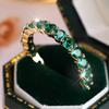 Fashion Round Green Blue Zircon Rings for Women CZ Crystal Wedding Engagement Rings Jewelry Gifts