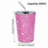 Sparkling Rhinestone Water Cup 500ml Stainless Steel Water Bottle Glitter Coffee Mug  Office