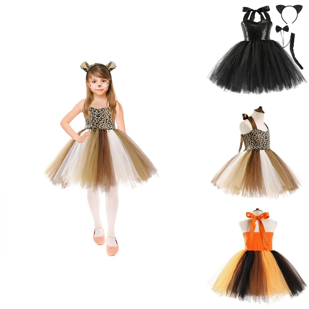 Очаровательный костюм для косплея леопарда, жирафа и тигра для девочек