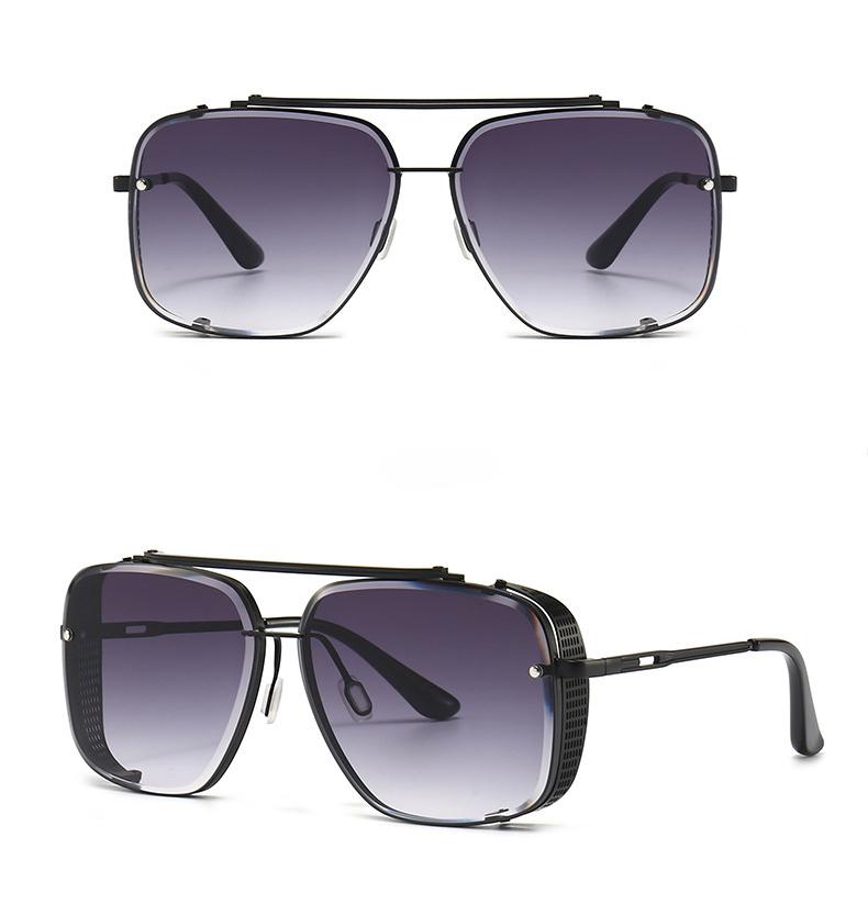 MePanda унисекс, квадратные металлические двойные лучи, модные солнцезащитные очки в стиле ретро, UV400