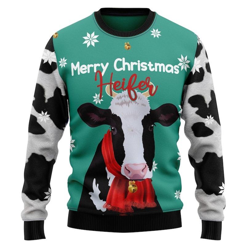 Printed Sexy Figure Funny Ugly Christmas Sweater Men Humour Animal Pattern Pullover Sweaters Xmas Festival Clothes Sweatshirt