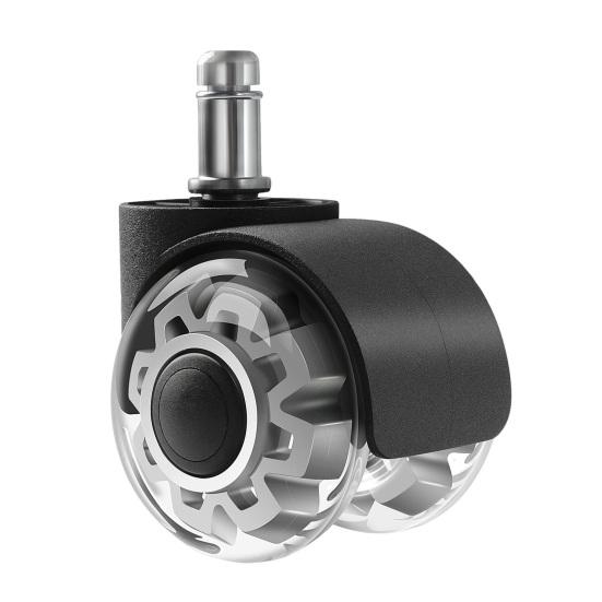 2-дюймовое прозрачное колесо для офисного кресла, прочное, универсальное, тихое, для полов из твердой древесины, ковер, компьютерный игровой стол, роликовое кресло, замена роликов