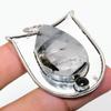 Natural Black Rutile, Spinel Gemstone 925 Sterling Silver Pendant 2.09" w9T46