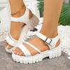 Women Sandals Plus Size Casual Shoes Women 2025 New Round Toe Platform Shoes Thick Sole Solid Color Sandals Sandalias De Mujer