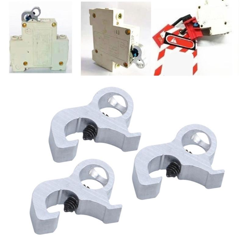 Pack Of 3 Aluminum Circuit Breakers Lockout Device 8mm Apertures Upgrades for Miniature Breakers & Electrical Isolators