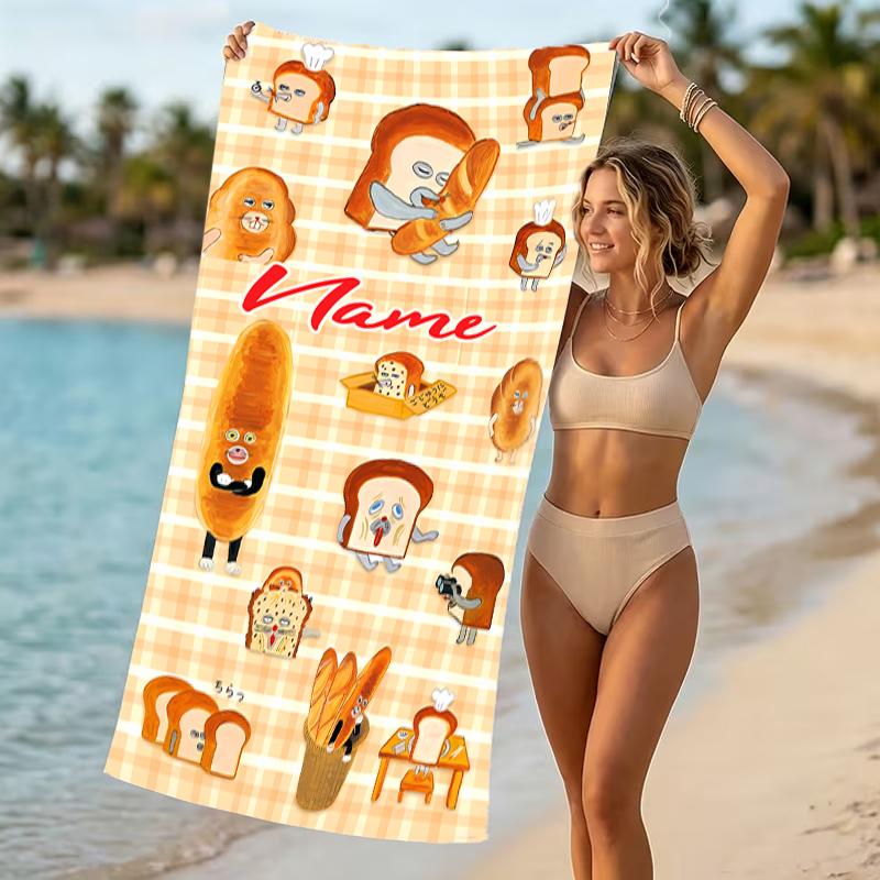 Customizable personalized beach towels Bread Thief themed designs.Suitable for the beach, yoga, sports;ideal as beach accessories
