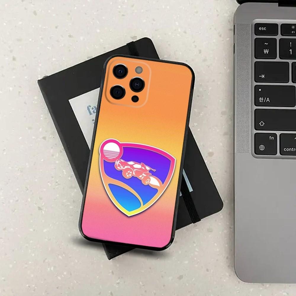 Игровой чехол R-Rocket League для iPhone 16, 15, 14, 13, 12, 11, Pro, X, XS, Max, XR, Plus, Mini, Мягкий черный чехол