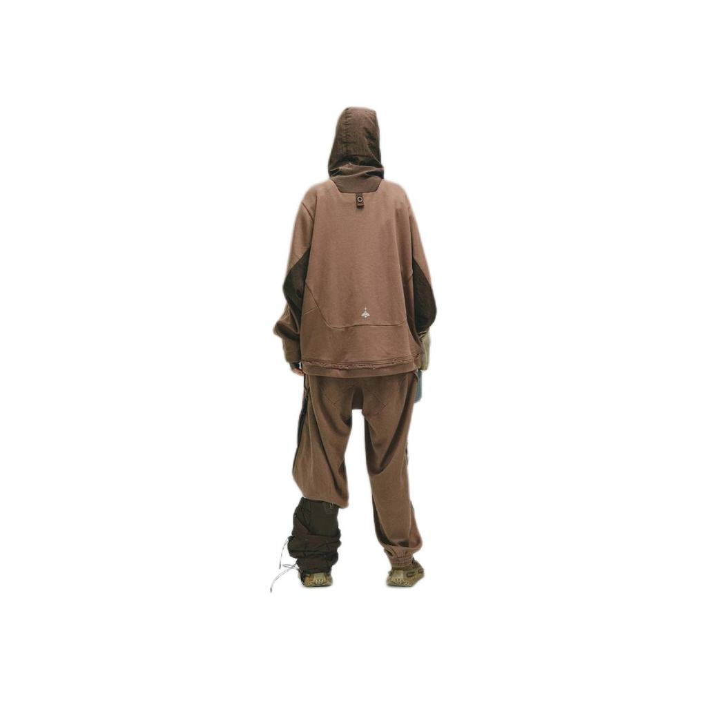 Adidas Originals X Hamcus Collaboration FW23 Color Block Logo Pocket Hoodie Unisex Hoodies Brown IX4341