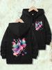 Boy Girls Sweet Style Zip Up Hoodie Watercolor Rainbow Butterfly And Color Hearts Graphic Long Sleeve Loose Outerwear Sweatshirt