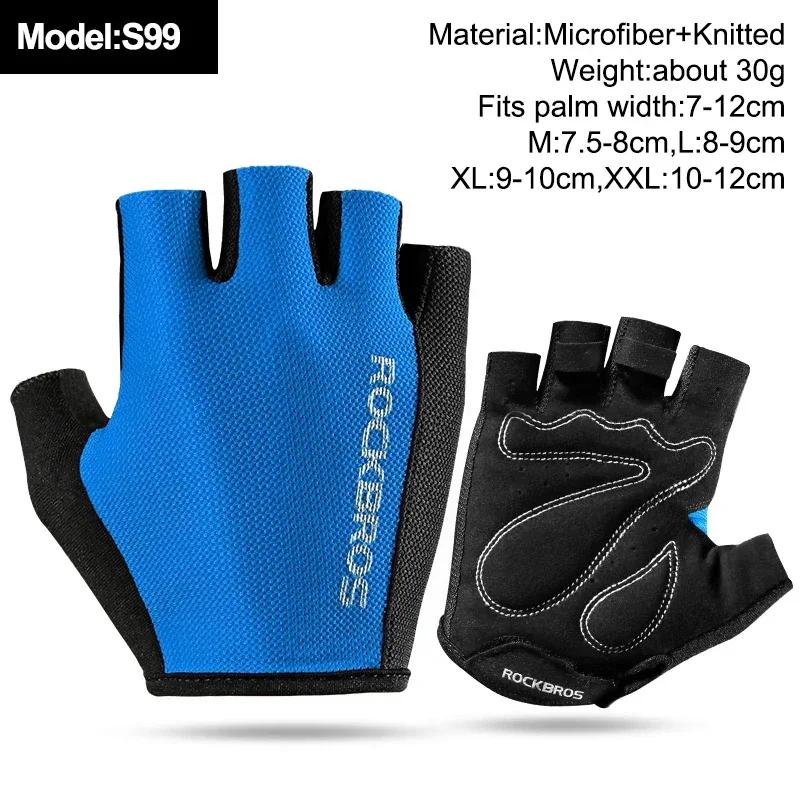 ROCKBROS New Road Bike MTB Gloves Microfiber Wear Resistant Gym Training Fingerless Glove Half Finger Bicycle Cycling Equipment