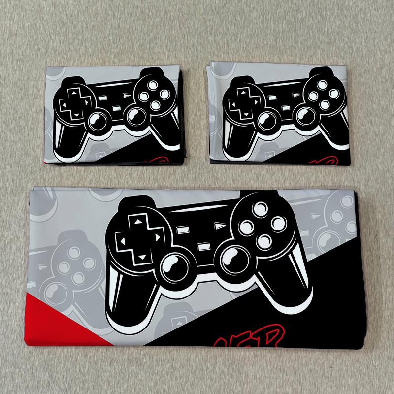 Чехол для игровой консоли из 3 предметов: красный, черный, синий, черный, 100% полиэстер, 1 пододеяльник, 2 наволочки, цифровая печать, без подкладки