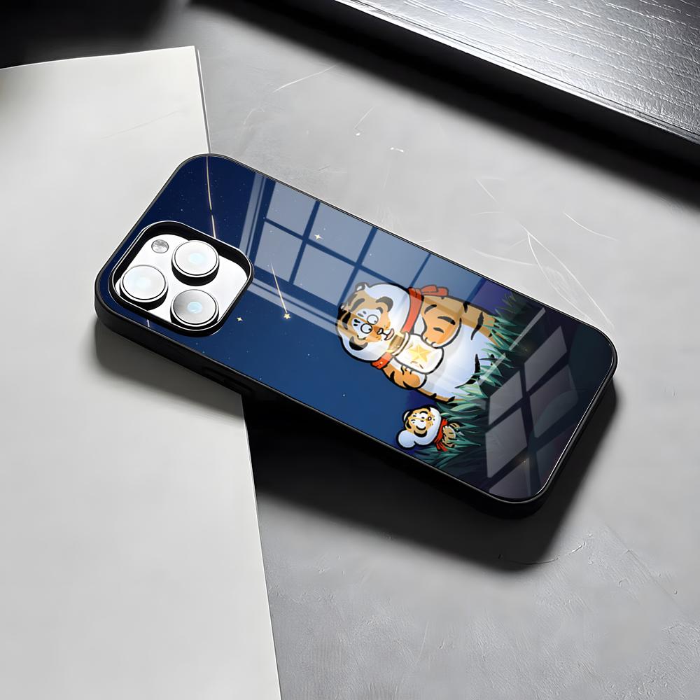 Смешной толстый тигр Чехол для телефона Для IPhone 17 Pro Max 15 Pro 16 14 Plus 12 13 Mini 11 Pro Ударопрочный стеклянный чехол