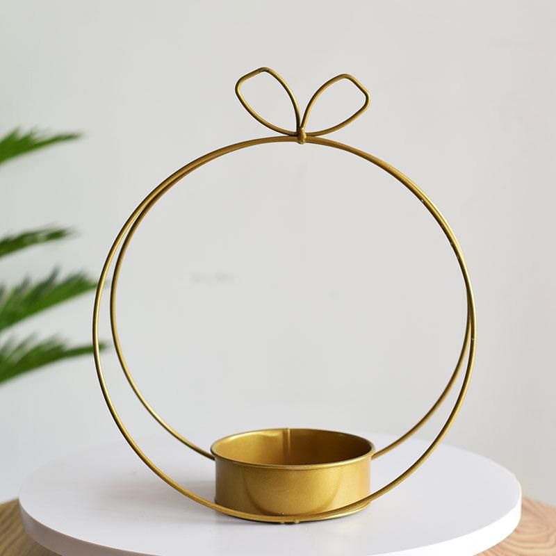 Iron Art Flower Basket Vase Hydroponic Container Golden Metal Flower Pot Stand Flower Arrangement Wedding Living Room Home Decor