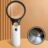 Handheld 45X Magnifying Glass 3LED Light Coins Stamps Magnifier Jewelry Loupe  Kids Seniors Reading