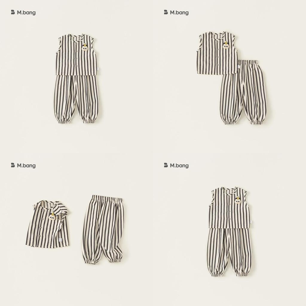 Kids Summer Sleeveless Striped Panda Outfit With Soft Fabric For Children Ages 3 To 8