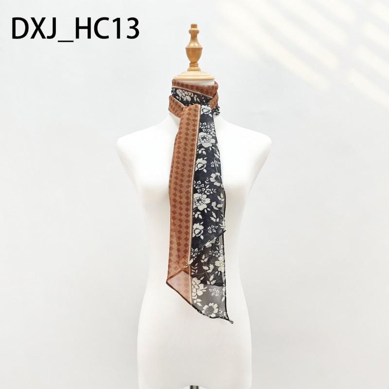 Long Skinny Scarf Women Floral Paisley Print Chiffon Neck Tie Hair Band Office Casual Wear Fall