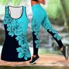 Black Sloping Lines Print Yoga Outfit for Women Fashion Workout Leggings Fitness Sports Casual Yoga Set Sports Suit