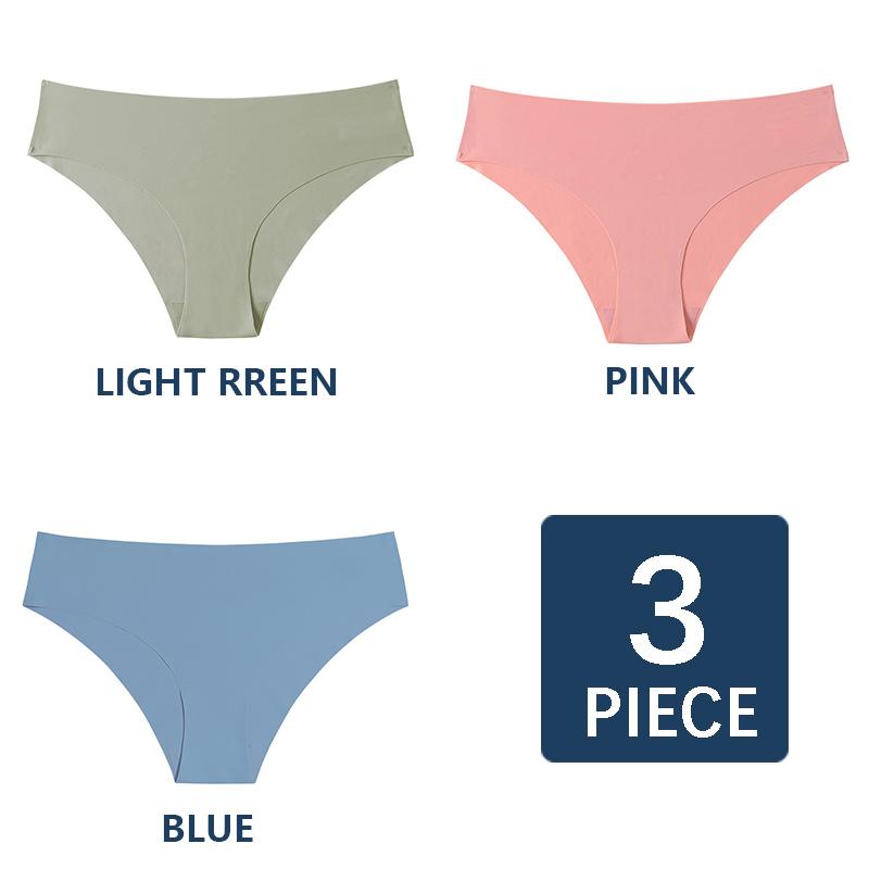 Flarixa 3 шт., бесшовные женские трусики из ледяного шелка, стринги, дышащие удобные женские трусы с низкой талией, женское сексуальное женское белье