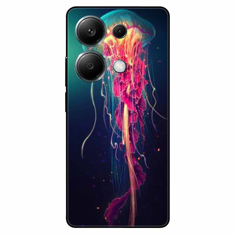 For Redmi Note 13 Pro 4G Case Global Silicon Fashion Space Wolf TPU Painted Coque Funda for Xiaomi Redmi Note 13Pro 4G Cover