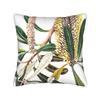 Vintage Watercolor Banksia Flower Pillowcase Peach Skin D Flat Printed Botanical Leaves Cushion Cover Living Room Sofa Decor