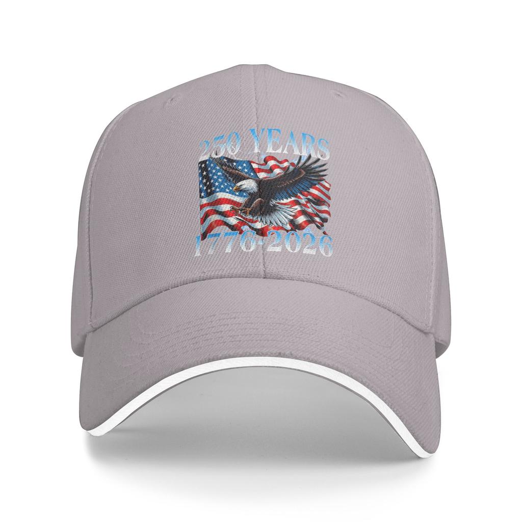 250 Years 1776 2026 Eagle and USA Flag Funny 250th Birthday Sun Baseball Cap Summer Design Hip Hop Hats Men Fishing Snapback Cap