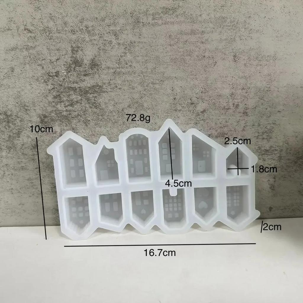 1PC 3D Nordic Style Small House Silicone Mold 12-hole House Candle Molds Mini Houses Plaster Concrete Cement Mould Aroma Soap Molds