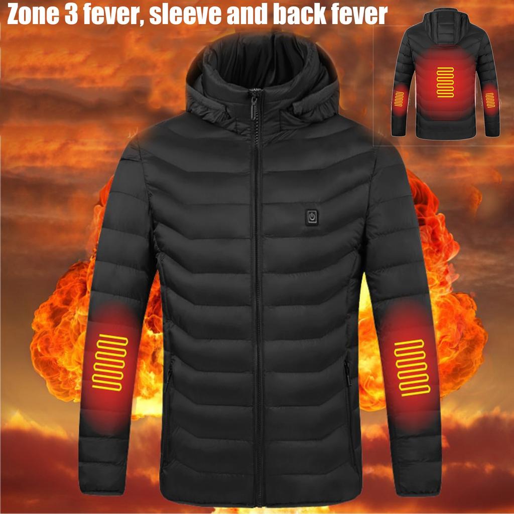 1PC Heated Cotton Heating Jacket for Men Women USB Electric Warmer Clothes Coat