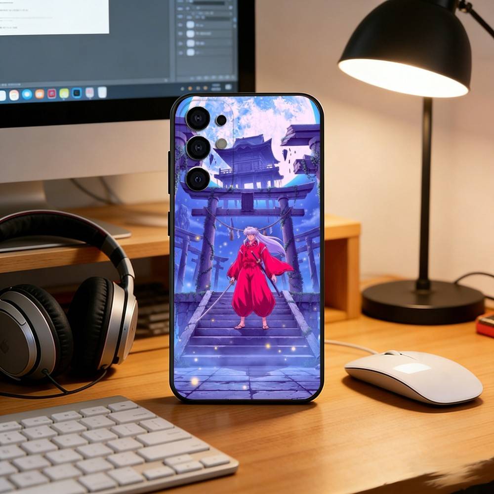 Чехол для телефона с аниме L-Inuyasha для Samsung S25, S24, S21, S22, S23, S30, Ultra, S20, Plus, Fe, Мягкий силиконовый черный чехол