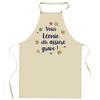Tablier de cuisine - Léonie - Impression bretonne - Coton robuste - Liens ajustables