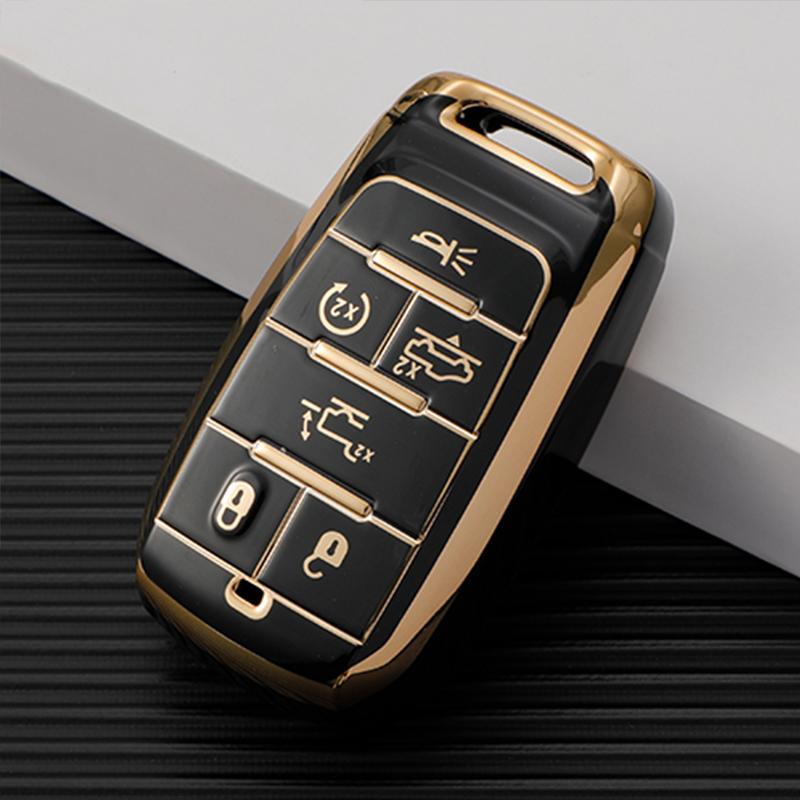 6 Buttons Tpu Car Key Case Cover for Jeep Renegade Grand Cherokee Dodge Charger Ram 1500 2500 3000 Challenger Chrysler Journey