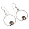 Smoky Quartz Gemstone Handmade Gift For Her Silver Jewelry Earrings 1.5''