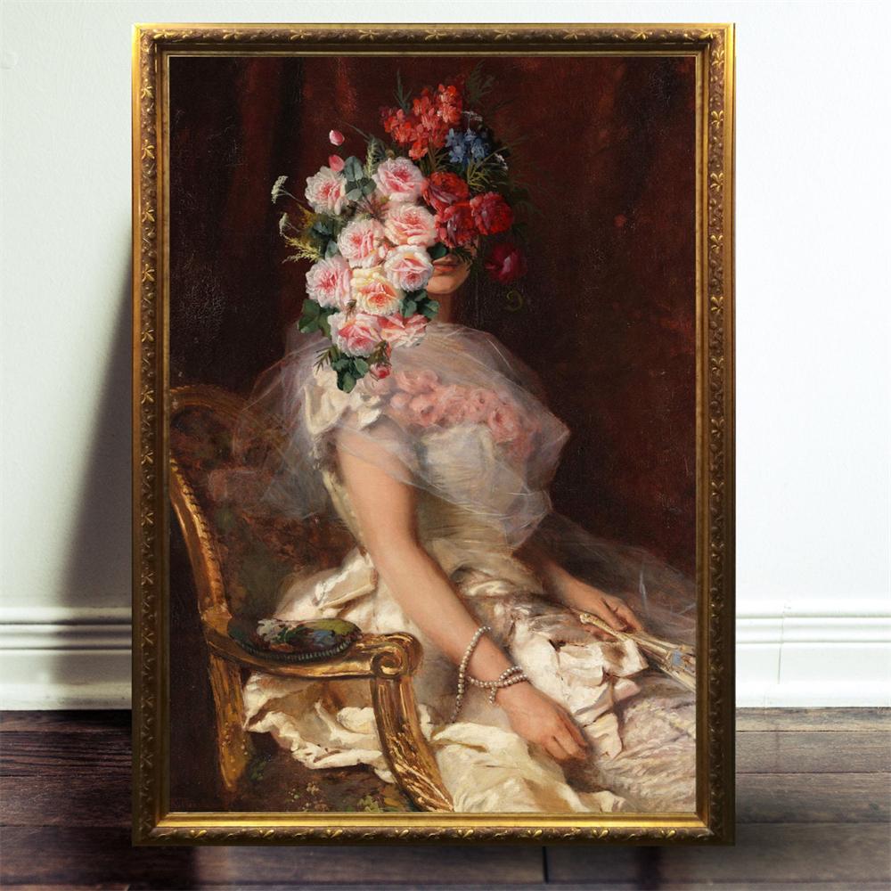 Altered Renaissance Art Vintage Prints Portrait Art Poster Quirky Wall Art Modern Decor Art Antique Famous Wall Art Decor