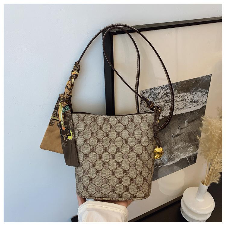 Светлая роскошь ретро старая сумка-ведро с цветочным принтом большая вместимость высококачественная женская сумка модная светлая роскошь женская на плечо сумка-мессенджер