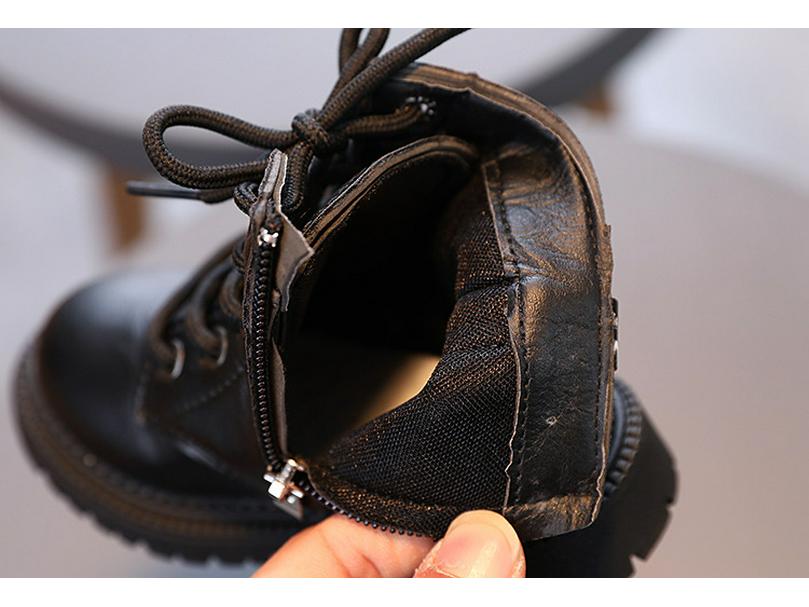 Детские ботильоны из мягкой кожи в британском стиле на осень/зиму 2025 года, нескользящие, на шнуровке и молнии