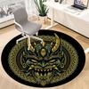 1pc Demon Mask Office Round Area Rug, Indoor Mat Suitable For Office, Under Office Chairs Bedroom Living Room Home Decor, Room Deco 017