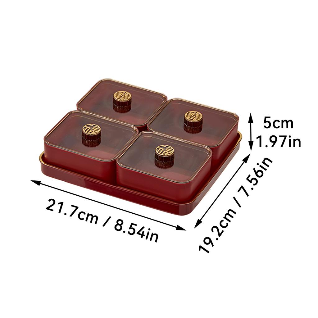 2/4/6 Grids Food Storage Box Moisture-Proof Nut, Dried Fruit, Candy Box Fruit Storage Container For Christmas New Year