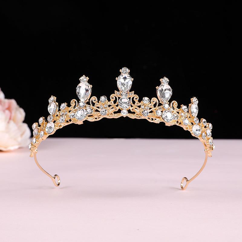 Children'S Crown Headgear Princess Girls' Crown Crystal Big Headband Pink Frozen Children'S Birthday Hair Accessories